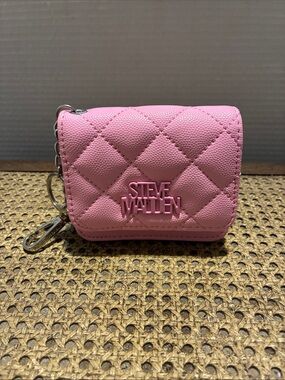 Steve Madden Quilted Mini Card Case Keyring